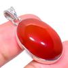 Natural Carnelian Gemstone Handmade 925 Solid Sterling Silver Pendant 1.46" V6r99