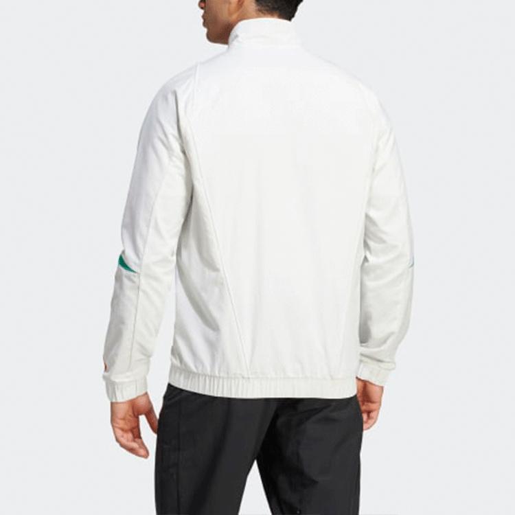 Adidas Manchester United Tiro 23 Presentation Jacket With High Collar And Zip Men Jacket White IA8485