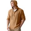 Мужская легкая льняная рубашка-henley с капюшоном, повседневная, с длинным рукавом, на пуговицах, со шнурком, однотонная