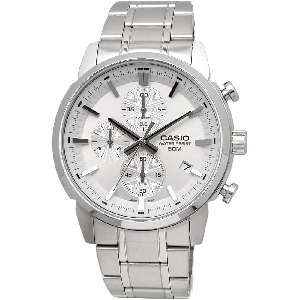 Casio Standard Men's Quartz Watch 1/10 Second Chronograph Silver MTP-E510D-7AV