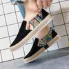 2025 Summer Autumn Men Canvas Shoes Breathable Men's Casual Shoes Slip-On Hemp Shoes Graffiti Espadrilles Women Footwear Flats