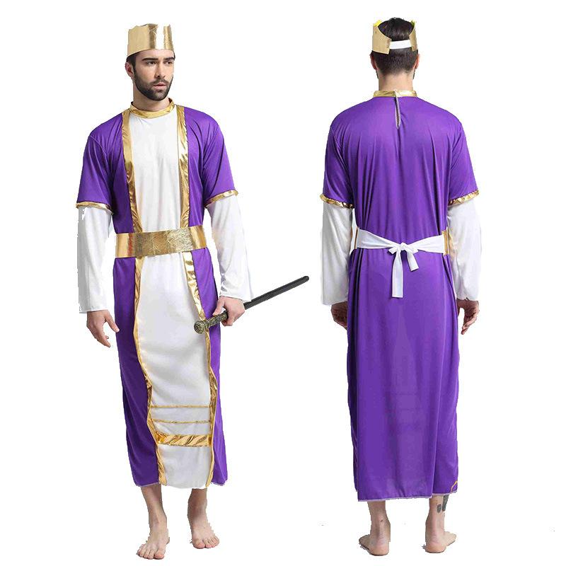 cosplayCOS ancient Roman warrior clothing, adult male Caesar purple king clothing, female Greek prince princess robe