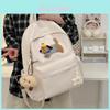 Solid Color Cute Sausage Dog Embroidery Pattern Student Backpack With Star Pendant