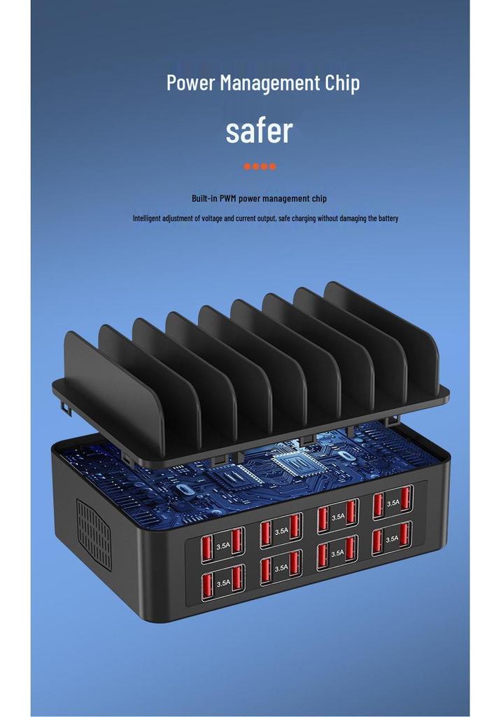 Многофункциональное USB-зарядное устройство высокой мощности 150 Вт со подставкой - Держатель для телефона на 7 и 16 портов