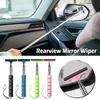 Car Rearview Mirror Wiper Stainless Steel Telescopic Retractable Layered Brush Head Window Wash Cleaning Brush Handheld Wiper