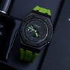 Casio Мужские часы с двойным дисплеем (жидкокристаллический/аналоговый) Серия Черные часы GA-2100-7A-
