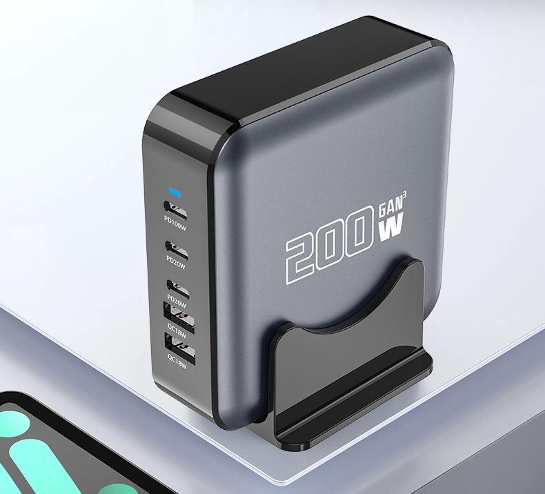Nitride 200 Вт Многопортовое Быстрое Зарядное Устройство для Мобильных Телефонов, Ноутбуков и Других Устройств