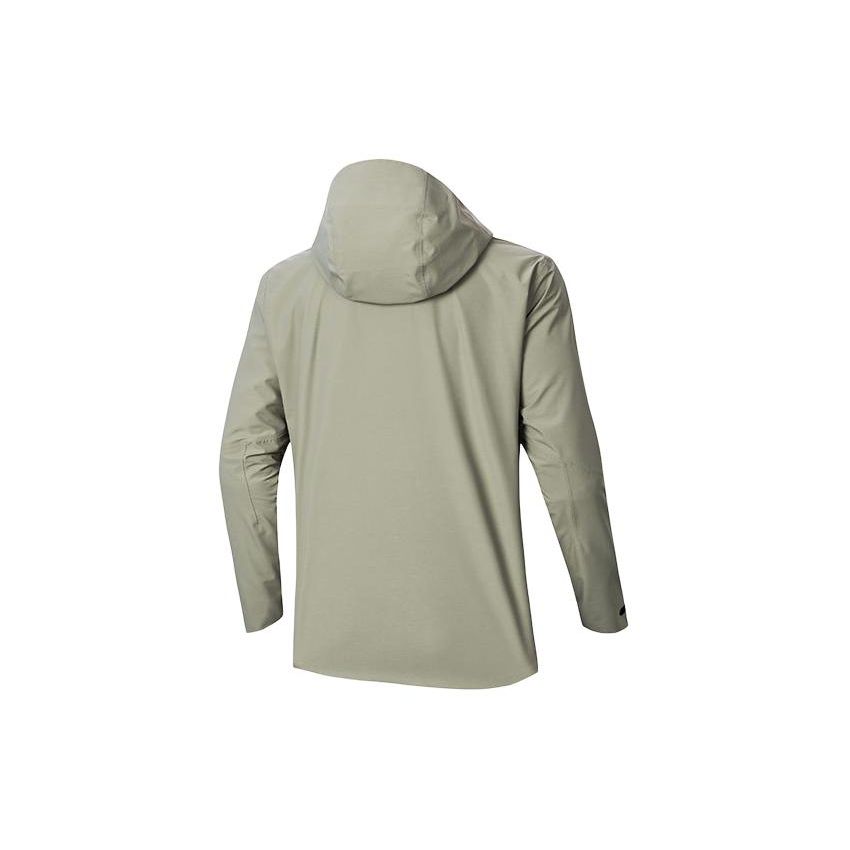 Anta Тренировочная серия с капюшоном, однотонная, на молнии, водонепроницаемая, ветрозащитная, мужская куртка, сухая, оливковая 152417635-2