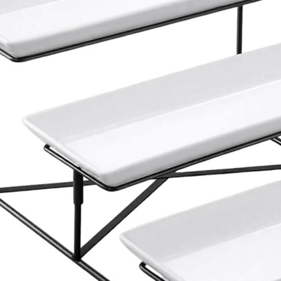 3-ярусная сервировочная подставка, многоуровневая подставка для подачи еды, многоразовая, экономичная по пространству, подставка для фруктов, десертов, кексов для вечеринки с металлической стойкой