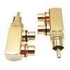 Позолоченный AV аудио разветвитель штекер RCA адаптер 1 штекер на 2 гнезда F разъем инструмент