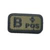 Embroidered Tactical Blood Type Velcro Badges: A, B, AB, O, +POS, -NEG - Military and Outdoor Identification.