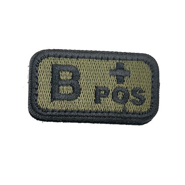 Embroidered Tactical Blood Type Velcro Badges: A, B, AB, O, +POS, -NEG - Military and Outdoor Identification.