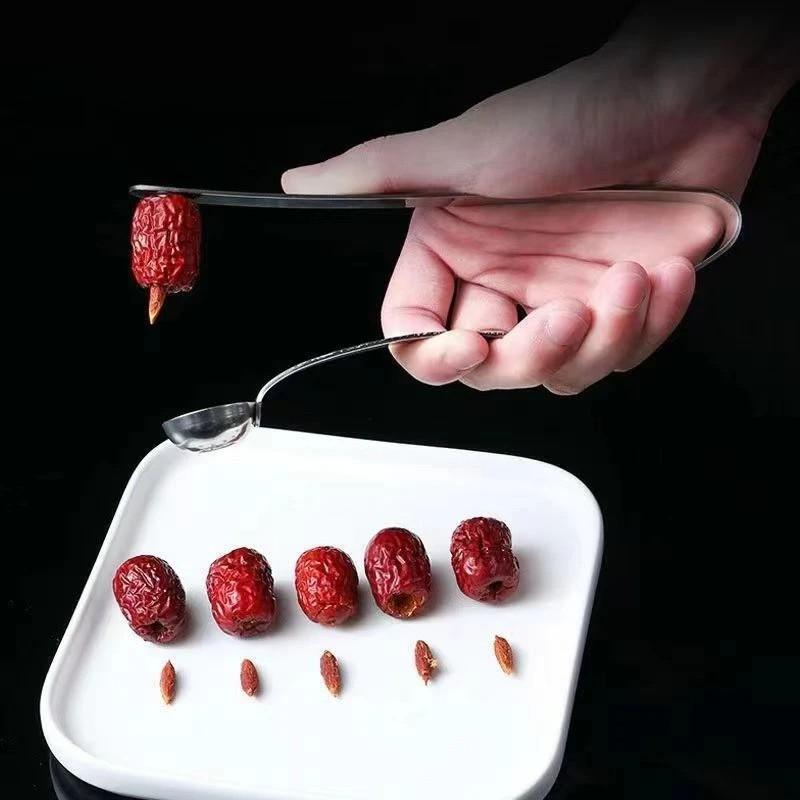Stainless Steel Multi Functional Cherry Fruit Corer Quick Seed Removal Comfort Grip For Kitchen Baking And Snack Making