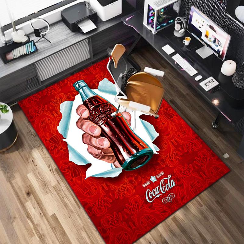 Рождественский подарок Хэллоуинская тематика напиток кола Coca Cola ковер подходит для гостиной и спальни коврики для дверей офис балкон декоративный ковер V27