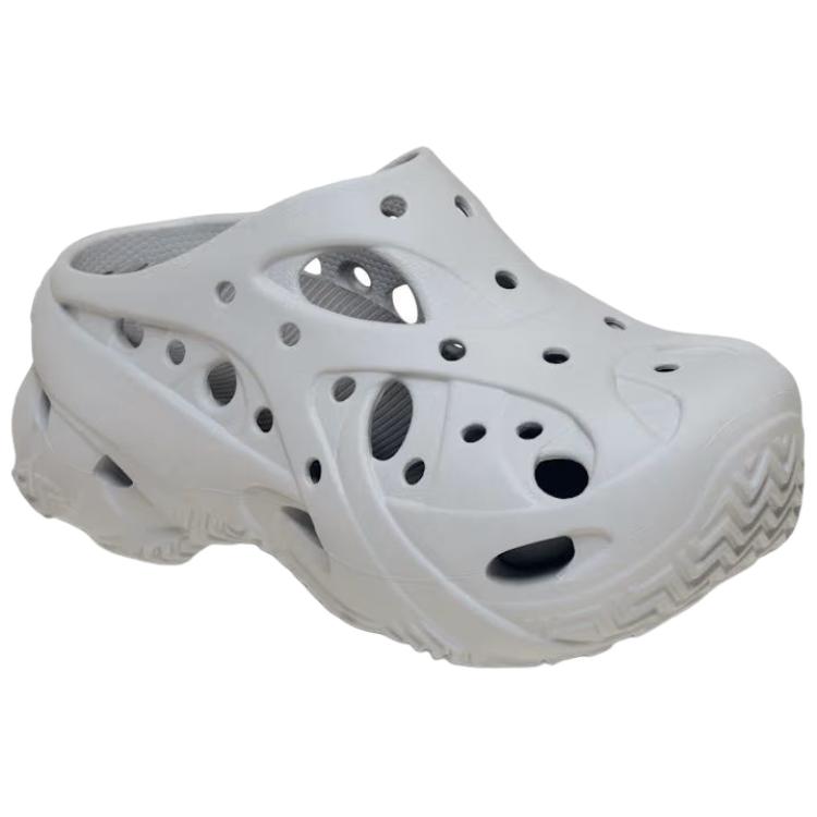 Crocs Женская обувь, шлепанцы на толстой подошве в клетку с круглым носком, серые 211141-GREY
