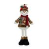 Christmas Plush Toy with Retractable Legs Handmade Reindeer Snowman Santa Claus Plush Doll Xmas Holiday Party Decoration Ornament