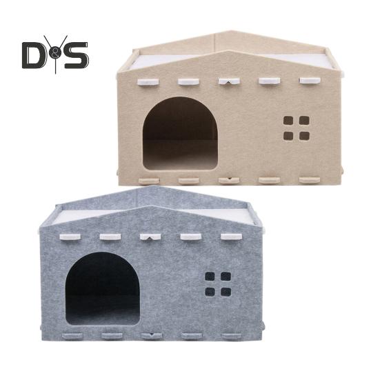 Кошачья кровать, большая пещера для кошек, гнездо, домик для домашних животных, войлочное игровое и оздоровительное пространство для кошек, домик для домашних животных, куб для укрытия 2 в 1, когтеточка для кошек, лежанка для домашних кошек