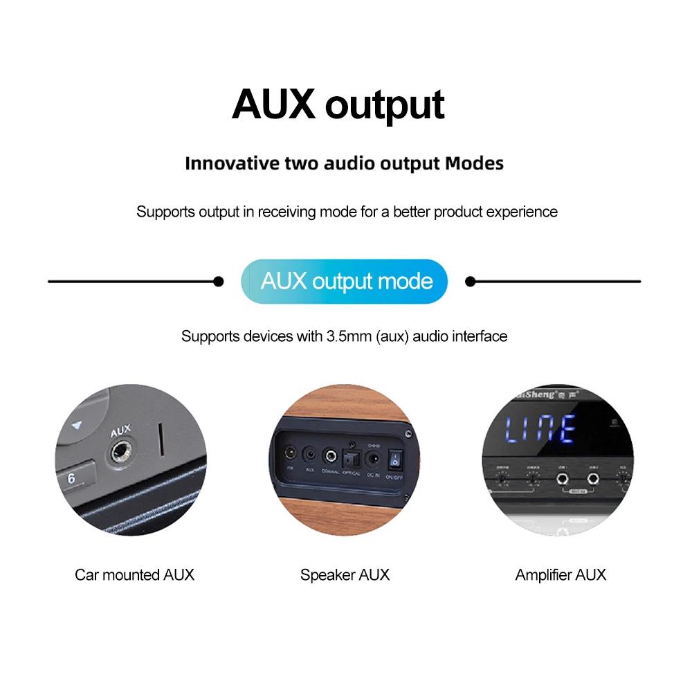 USB Bluetooth 5.3 приемник передатчик Handsfree 3.5 мм AUX разъем TF USB Dongle стерео музыкальный беспроводной адаптер для ПК автомобильный комплект