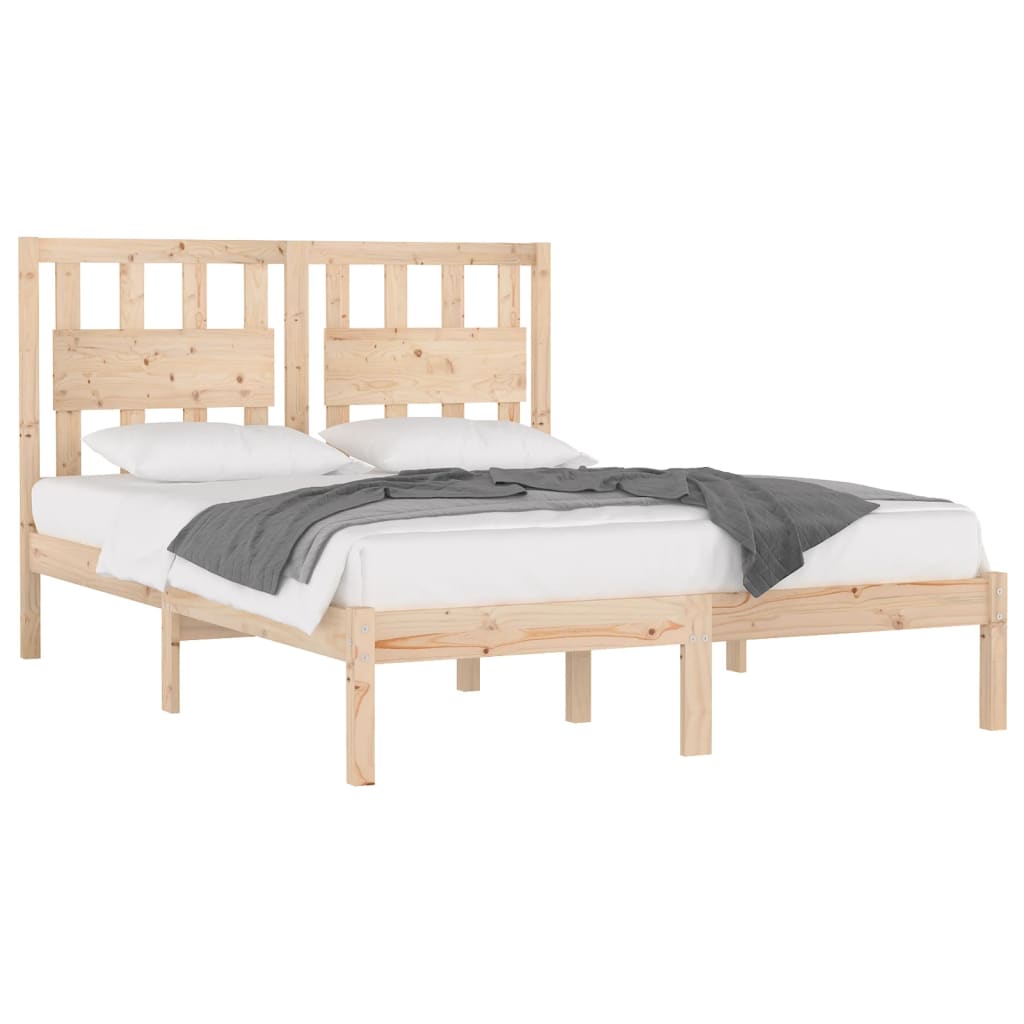 Vidaxl Rama Łóżka, Lite Drewno Sosnowe, 150X200 Cm