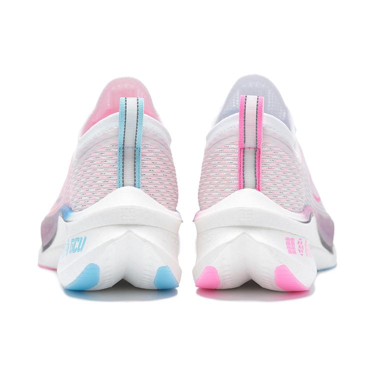 Li Ning Feidian 3 Ультратонкие Кроссовки для бега с амортизацией 'Конь', нескользящие, износостойкие, низкие, унисекс, розово-синие ARMT033-3