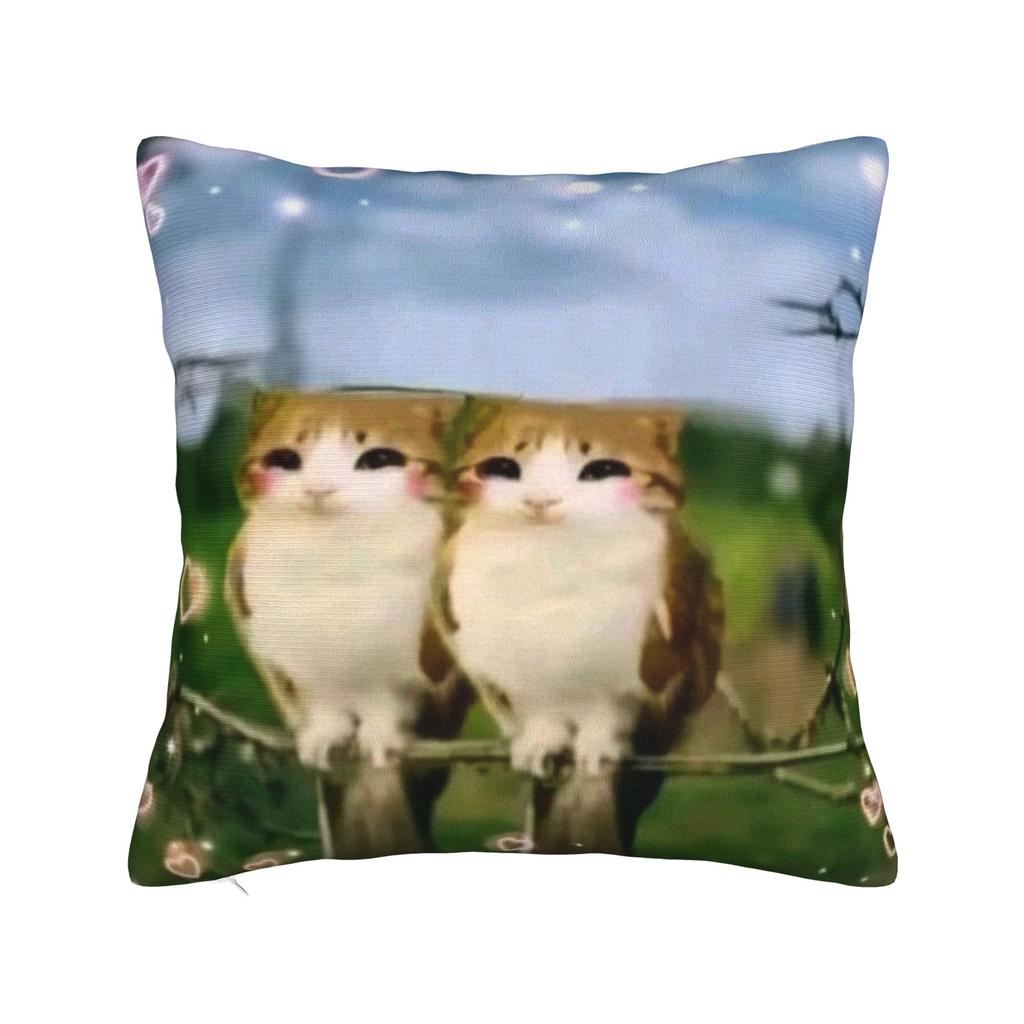 Подушки с принтом кошки и совы, забавные наволочки, товары, декоративные чехлы для подушек в гостиную, квадратные, разные размеры
