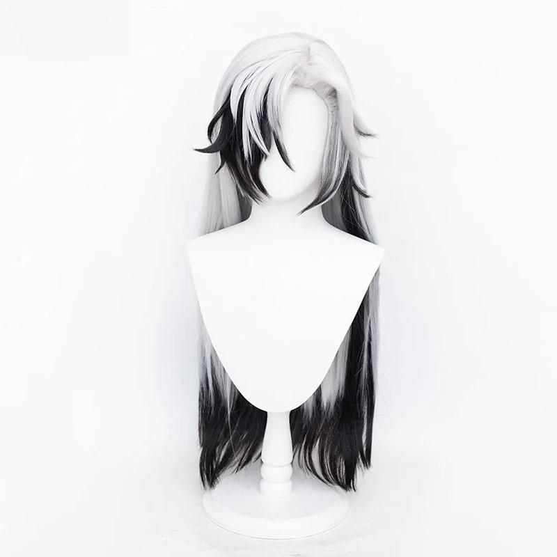 Парик для косплея Boothill Anime HSR Boothill Silver White Black смешанные длинные термостойкие синтетические волосы аниме-парики + шапочка для парика