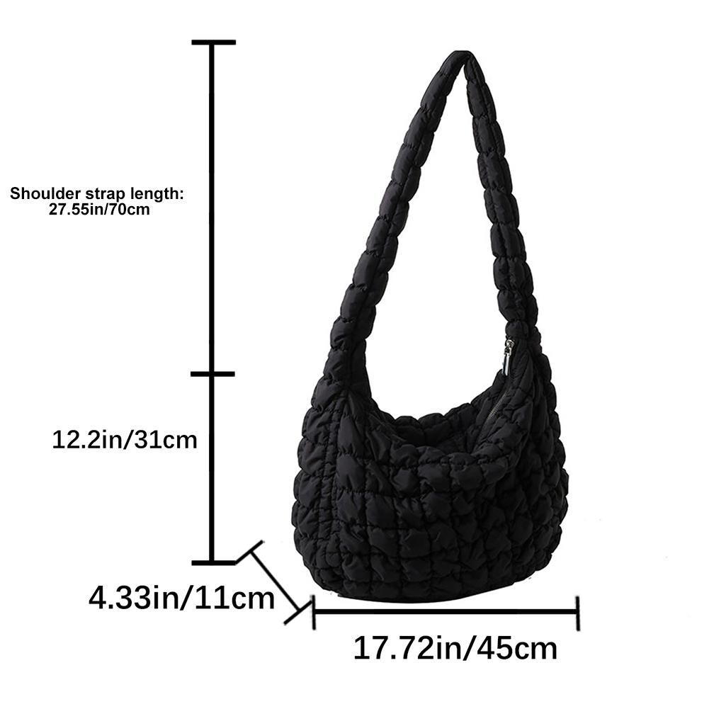 Стеганая мягкая сумка через плечо для женщин с решетчатым узором, большая сумка-тоут, большая вместительная сумка через плечо с облаком, повседневная модная сумка