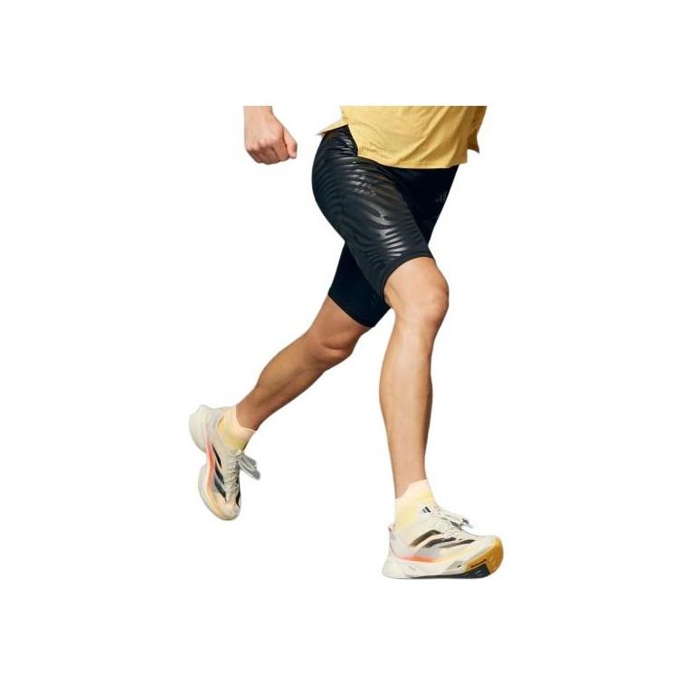 adidas Мужские шорты для бега Adizero Control в полоску со средней талией, черные IK9716