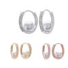 Fe173 Esg3460 Cubic Pearl Silver Plated Ring Earrings