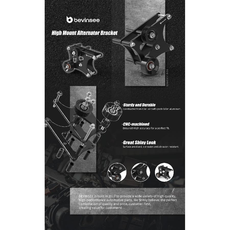 For LS High Mount Alternator Only Bracket For LS 4.8L 5.3L 6.0L 6.2L V8 Engine For Truck/SUV 1999-13/Camaro 2010-15 Crank Pulley