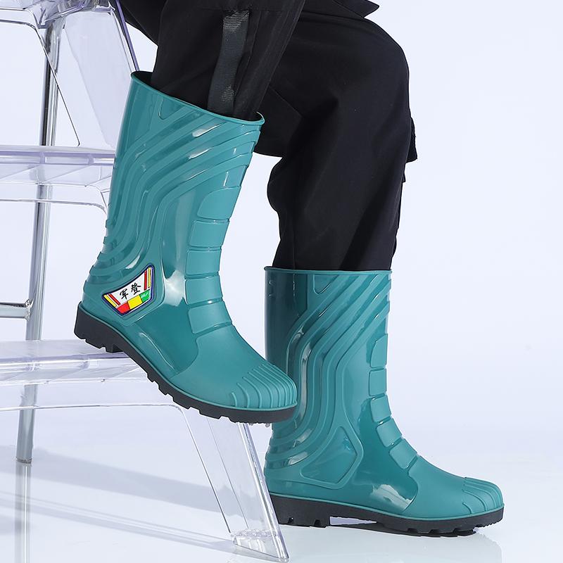 Wholesale Cotton-Lined Winter Fashion Rain Boots Slip-Resistant Rubber Boots for Men