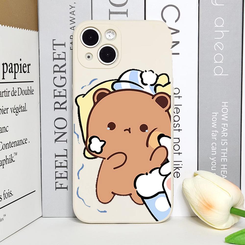 Милый чехол для телефона с парой мишек Бубу Дуду для iPhone 11 13 16 15 14 12 Pro Max Mini X XS XR 7 8 Plus Мягкая силиконовая крышка Fundas для влюбленных
