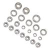 Комплект подшипников для радиоуправляемой машины, 21 шт., нержавеющая сталь, высокая точность вращения, полный комплект герметичных подшипников ступиц колес для радиоуправляемой машины