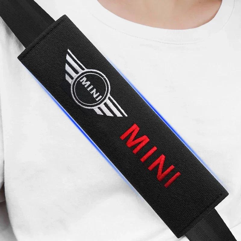 For Bmw Mini 1/2pcs Car Safety Seat Belt Cover Shoulder Protector Pads For Mini Cooper One S JCW F55 F56 F57 F60 R50 R53 R56 Aut
