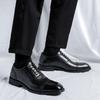 Leisure Business Men's Leather Shoes Luxury Men's  Pointed Lace Up Design Party Wedding Outdoor Business Black Shoes