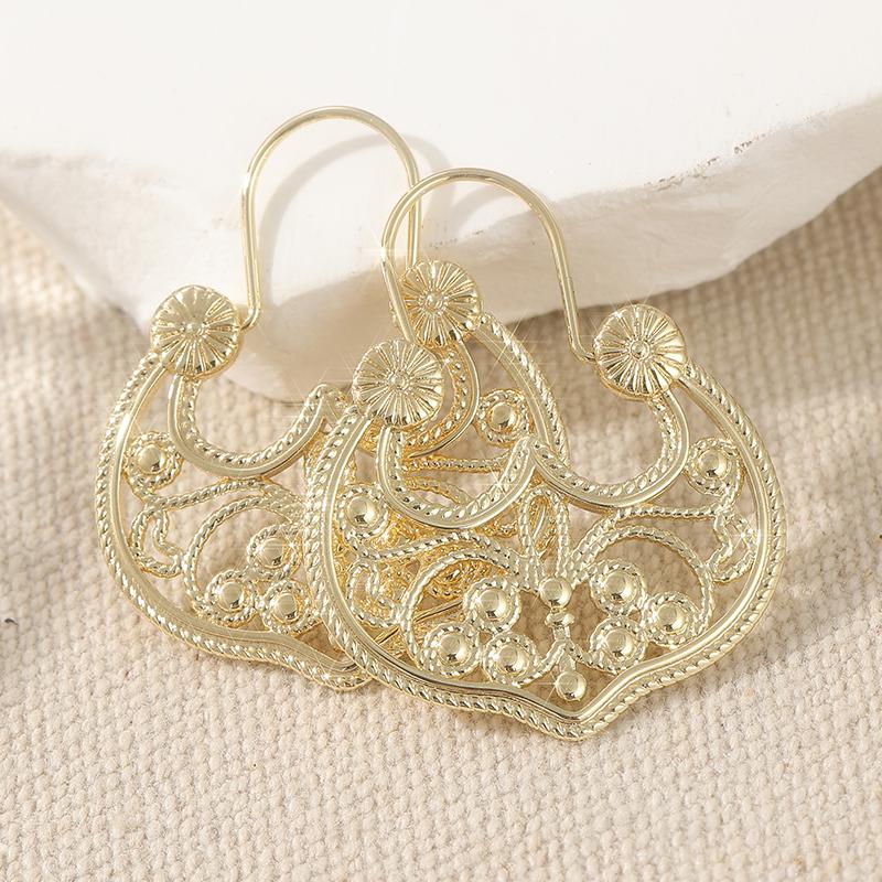 Винтажные Великолепные Серьги-подвески с резным узором и сквозной резьбой, Женские Богемные Этнические Ювелирные Аксессуары с цинковым серебристым покрытием