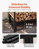 Firewood Rack with Waterproof Cover, 1.22m Outdoor Firewood Holder, 1/4 Cord Storage Metal Log Holder, 400lb Max Weight Capacity, Full Covered,