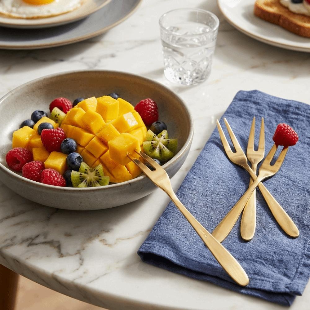 5Pcs Mini Size Snack Fork Rustless Steel Fruit Pick Fork Reusable Dessert Fork Dessert Tasting