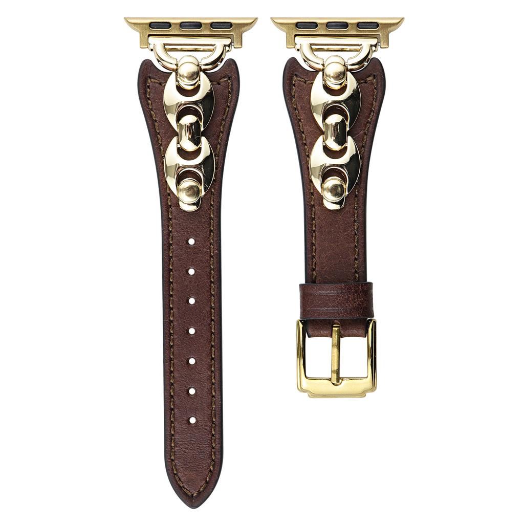 Wrist Strap for Apple Watch Series 10 9 8 7 SE 6 5 4 3 2 1 42mm 41mm 40mm 38mm D Metal Buckle Genuine Cow Leather Band