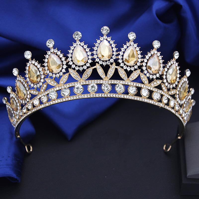 Винтажная корона-капля для королевы, свадебная, для выпускного бала, украшение для волос, тиары для невесты, косплей, аксессуары для головы