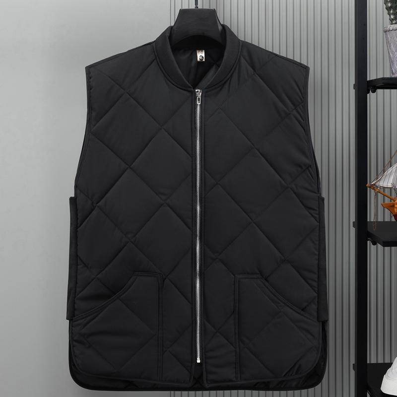 Men's Fall and Winter Thickened Warm Vest Solid Color Sleeveless Loose Casual Jacket