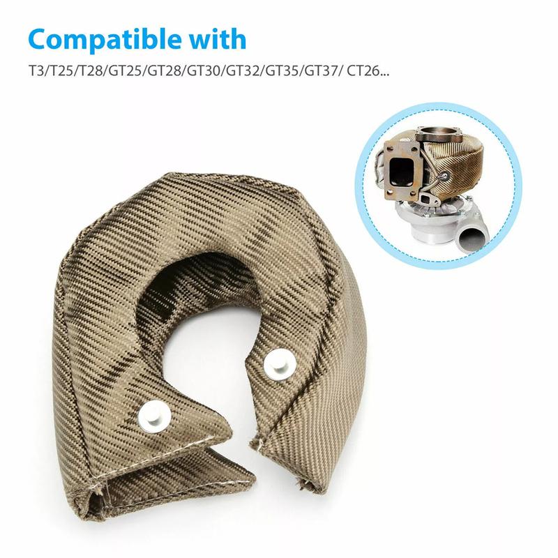 Titanium T3 Turbo Blanket Heat Shield Barrier Cover High Temp Fiber Turbocharger Thermal Wrap Heat ulation Protector