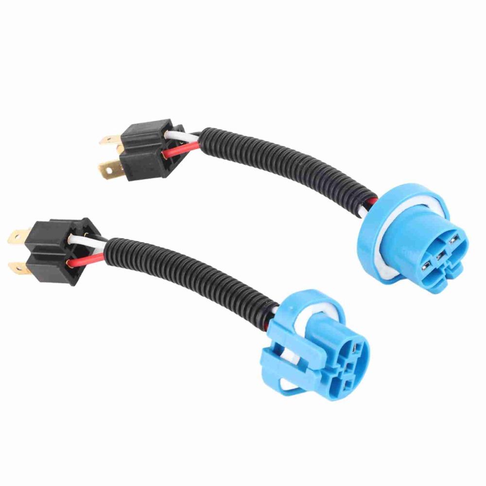 2Pcs Easy Install Headlight Conversion Adapter Plug and Play Auto Headlamp Harness Auto Headlight
