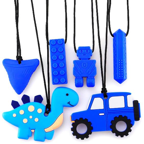 6 Packs Chew Necklaces for Sensory Kids with Autism, Chewing Necklace for ADHD, SPD