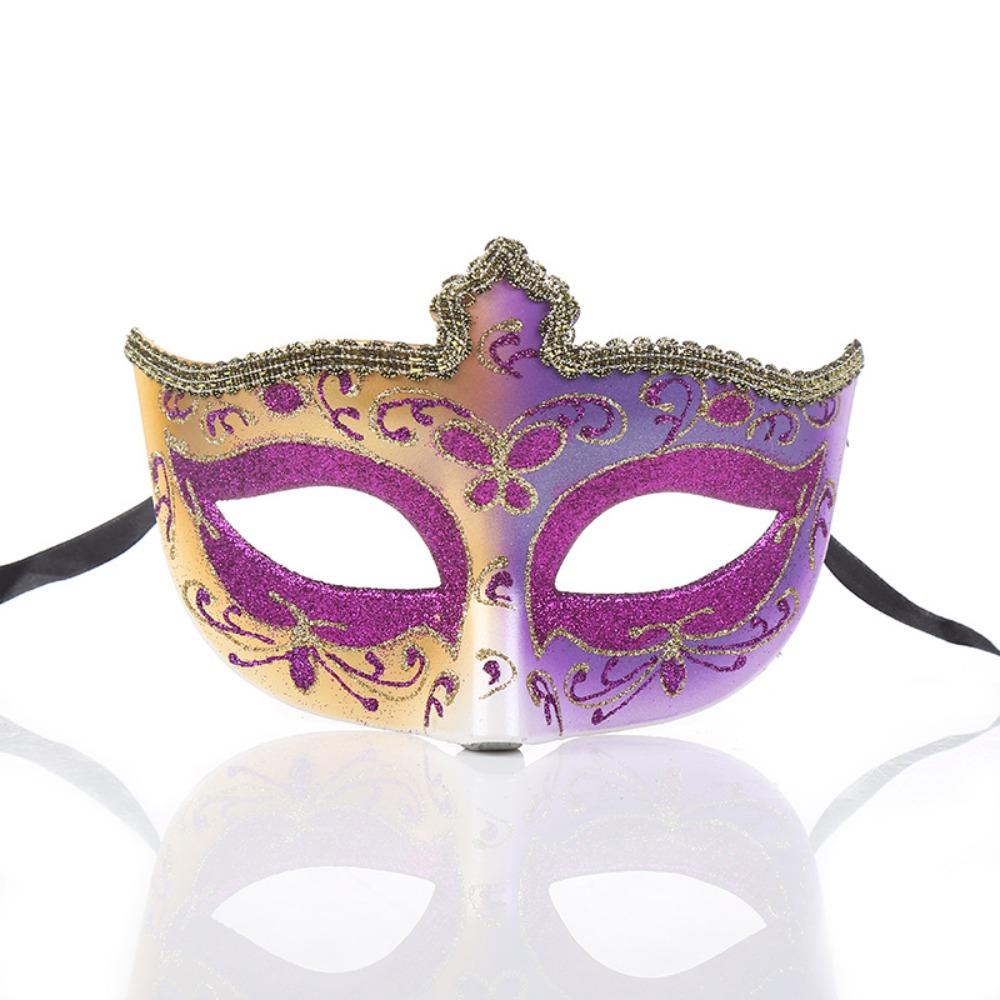 Plastic Glitter Mask Half Face Mask Venice Mask Personality Halloween Masks  Props Mask