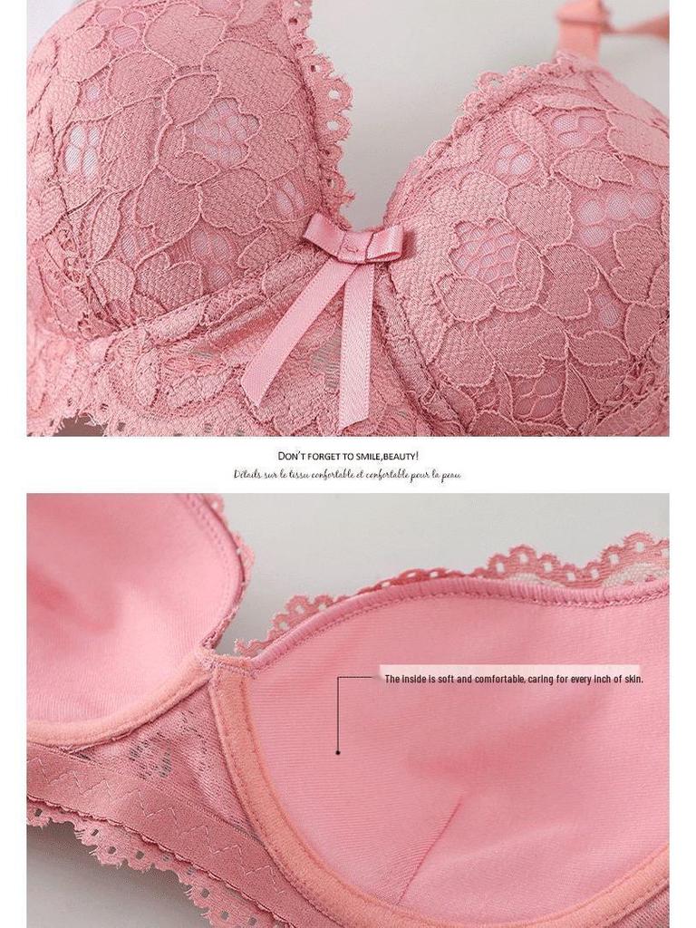 Комплект кружевного бюстгальтера пуш-ап для молодой девушки - Без косточек + Цельный вариант