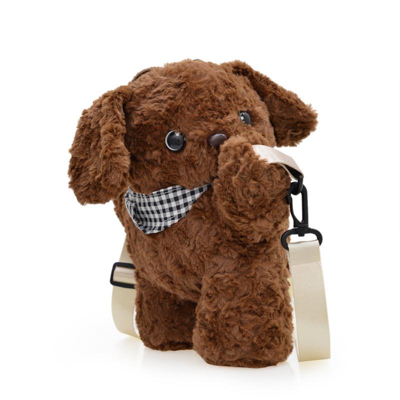 Очаровательная плюшевая сумка через плечо для детей в виде собаки Пудинга, милый мультяшный рюкзак с куклой для детей