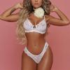 Ladies Strap Lace Crochet Cutout Teddy  Lingerie  Embroidery  Underwear