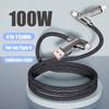 4 In 1 100W 1.2M/2M Usb Type C Lightning Cable Fast Charging Phone Data Cord For Iphone Samsung Phone Usb-A Charger Wire