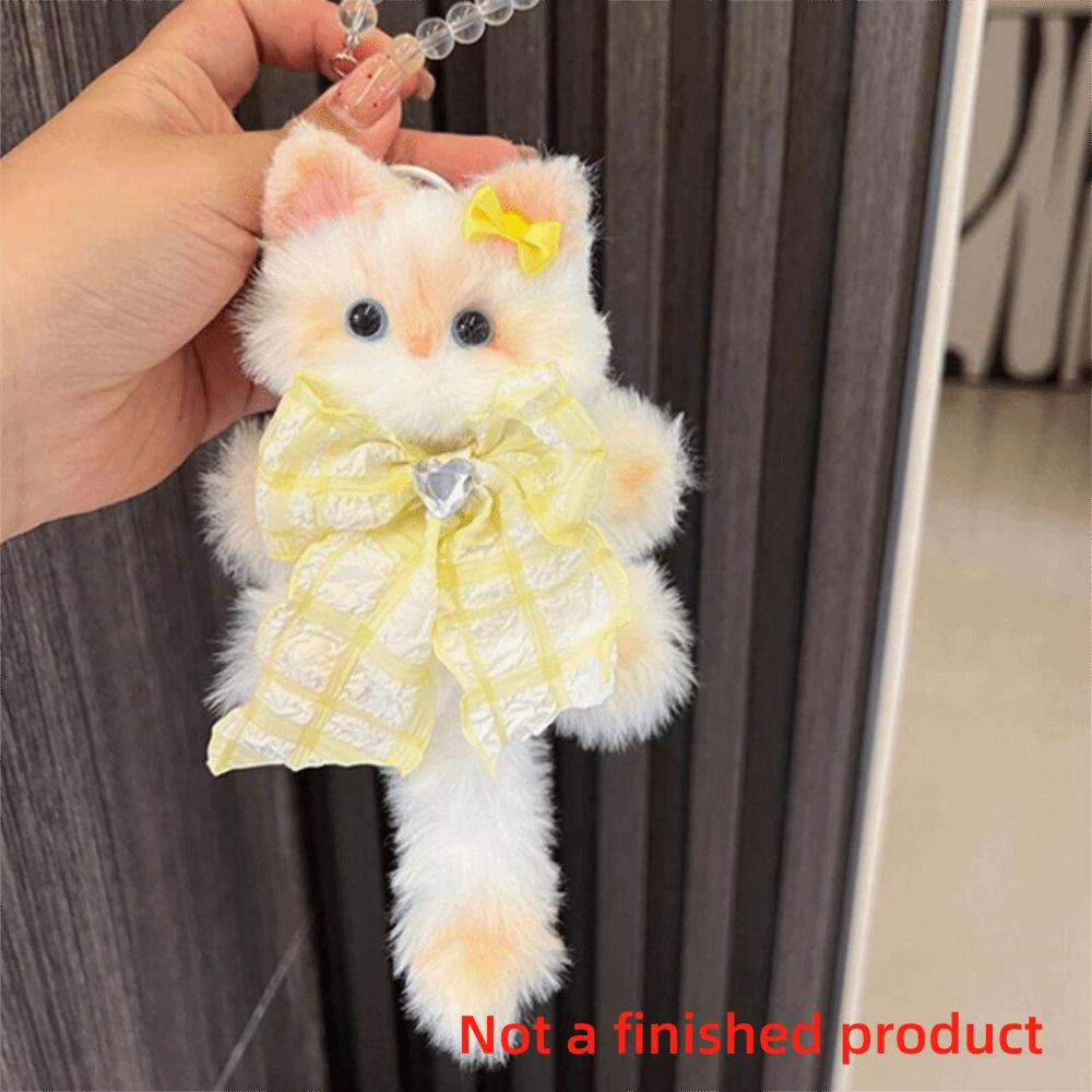 Kawaii Twisty Stick Little Cat Pendant Plush Kitten Pendant Material Package Girls Children Toys